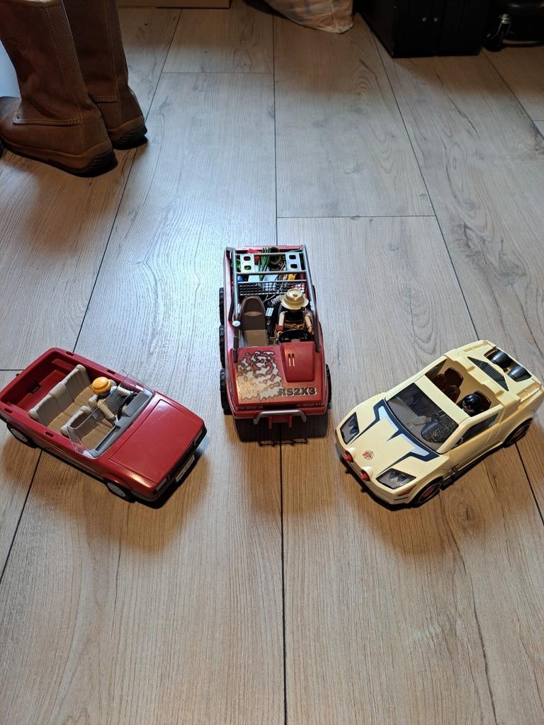 Playmobil Voertuigen: Spy Auto, Cabrio, Amfibie + poppetjes, Ophalen, Gebruikt