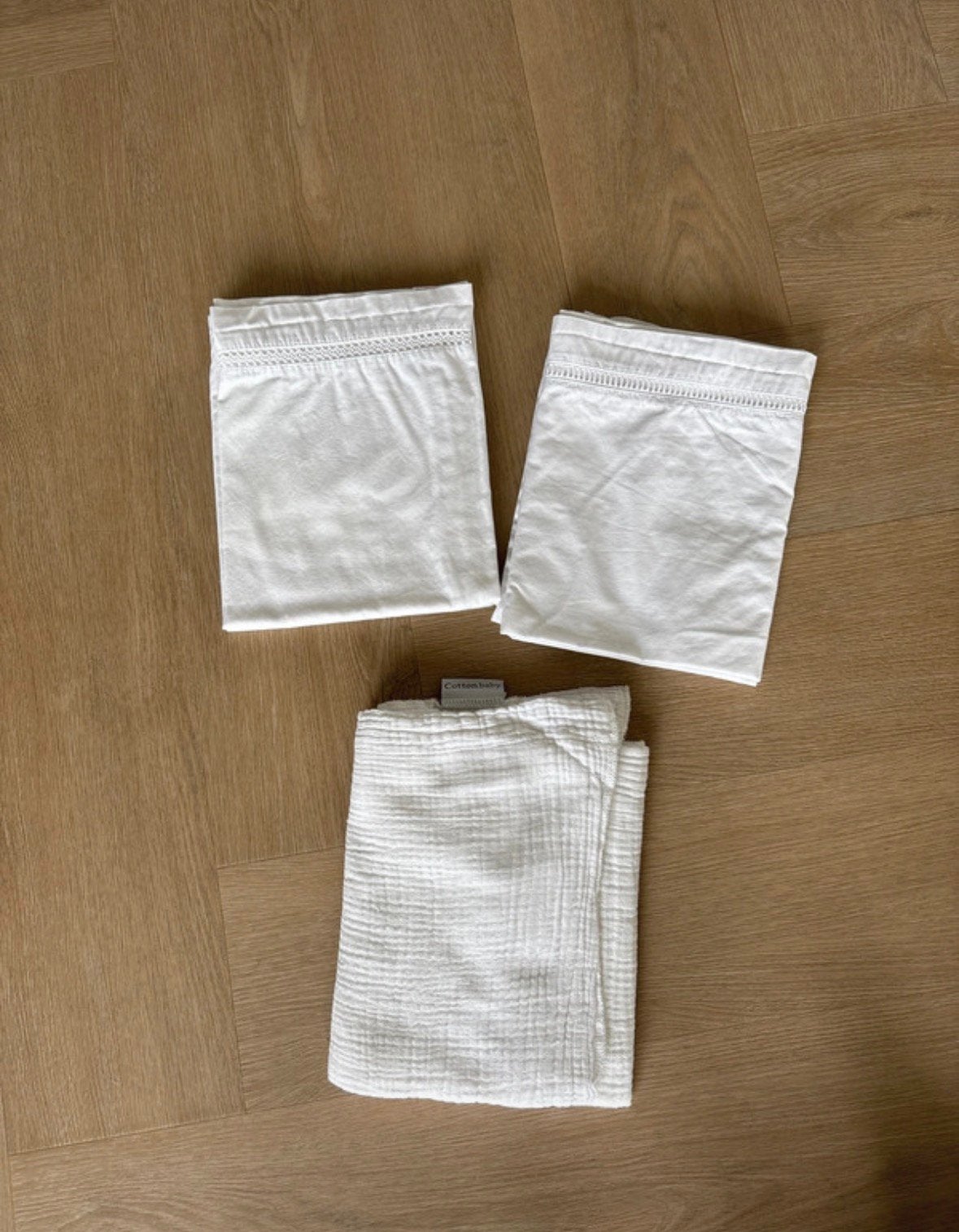 Cottonbaby cotton baby 3x wieglaken ajour NIEUW, Ophalen of Verzenden, Zo goed als nieuw, Wit