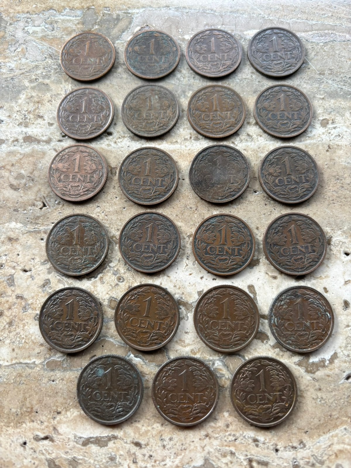 1 cent 1913 tm 1941 Wilhelmina, 23 verschillende jaren !, Ophalen of Verzenden, Nederland, Munten
