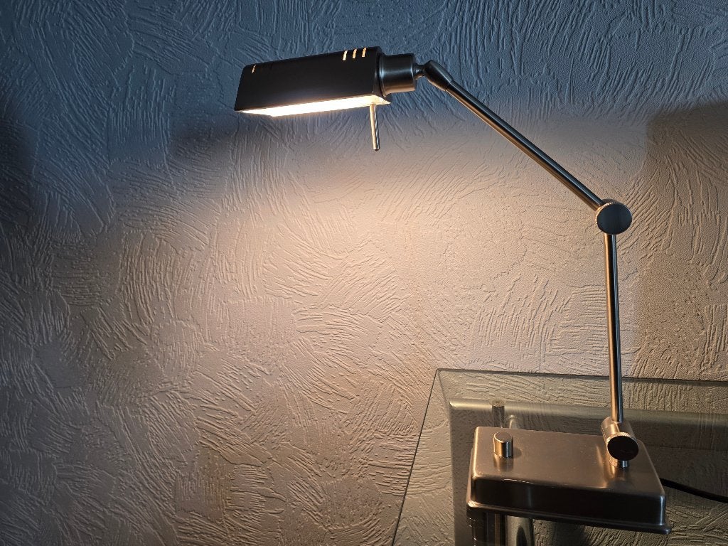 Bureaulamp holtkötter + staandelamp, Ophalen, Dimbaar, Bureaulamp, Gebruikt