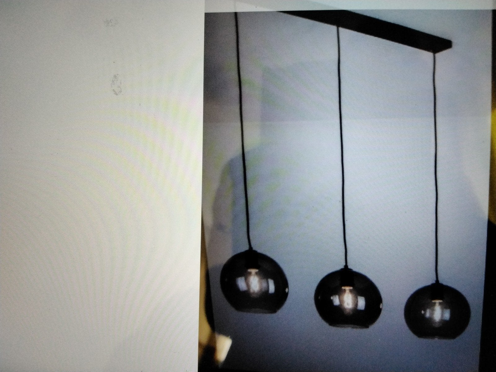 hanglamp met 3 glazen lampen / bollen, Tuin en Terras, Ophalen, Kweeklamp