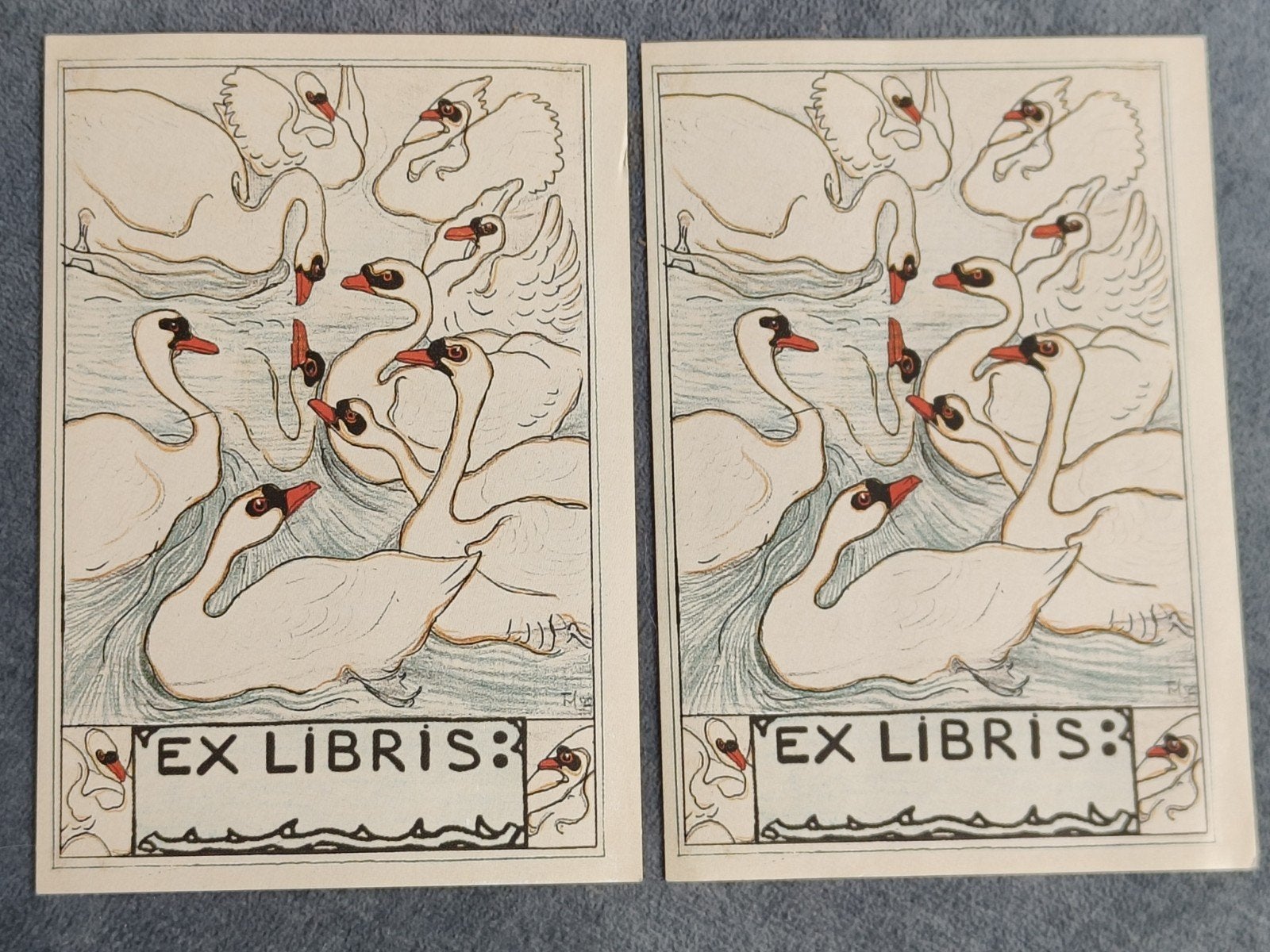 2 X EX LIBRIS THEO VAN HOYTEMA, ZWANEN, Ophalen of Verzenden, Nieuw