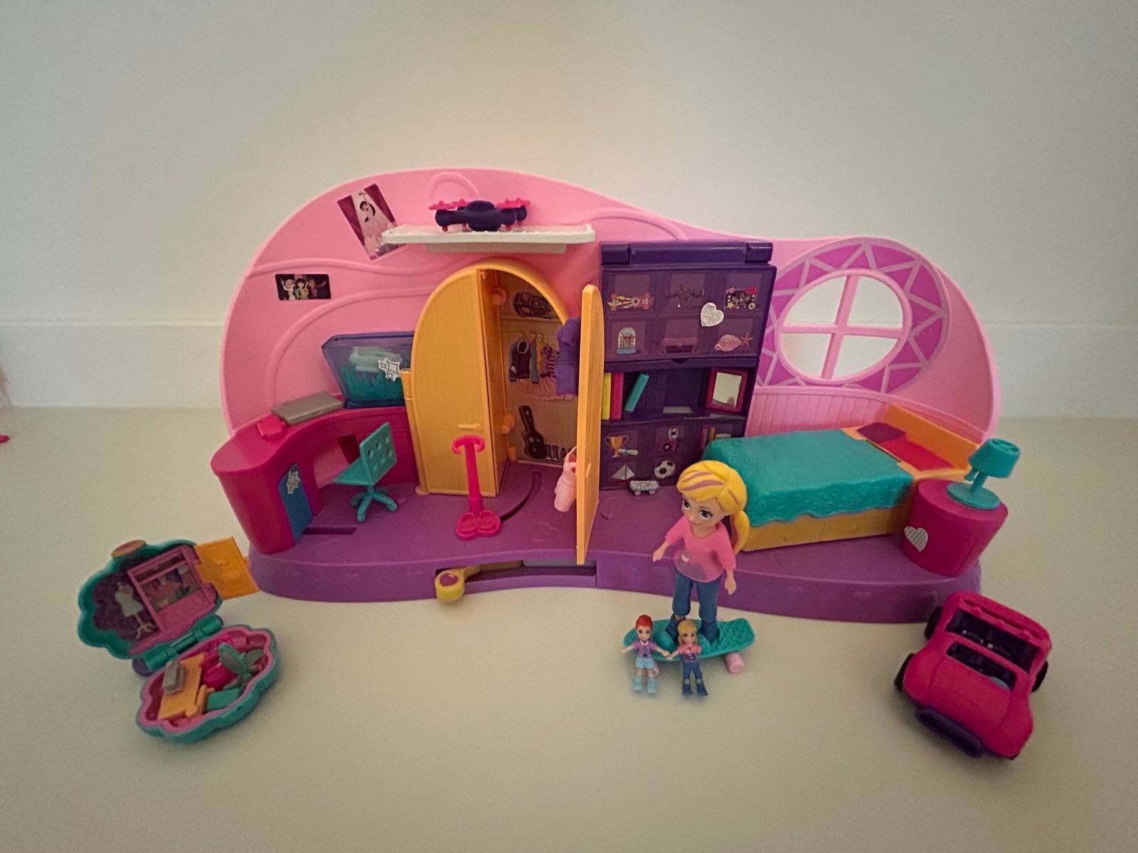 Polly pockets kamer plus extra set beiden compleet, Ophalen of Verzenden, Gebruikt