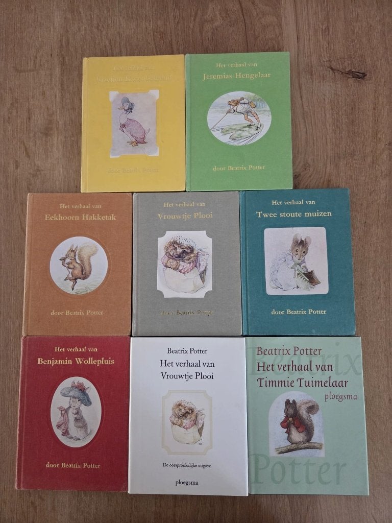 8 Beatrix Potter boekjes (Uitgeverij Ploegsma), Fictie algemeen, Jongen of Meisje, Ophalen of Verzenden, Zo goed als nieuw