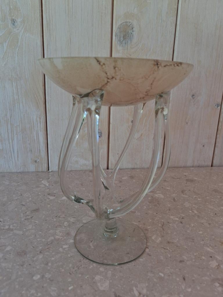 Bijzondere Jozefina Krosno handgeblazen octopus schaaltje, Ophalen, Overige kleuren, Minder dan 50 cm, Glas