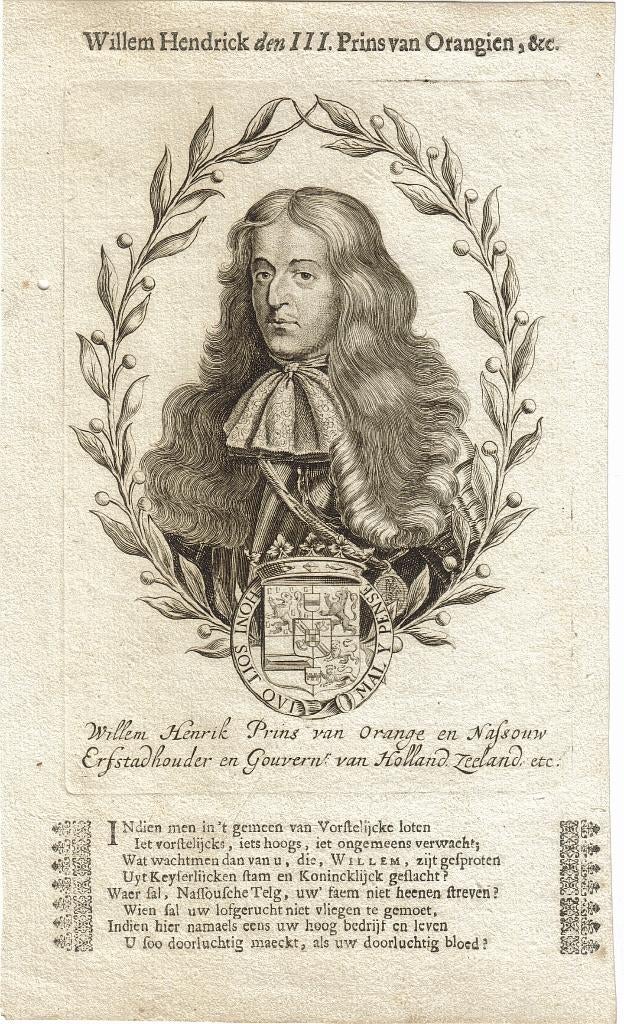 gravure / boekdruk "Willem Henrik Prins v Orange & Nassouw", Ophalen
