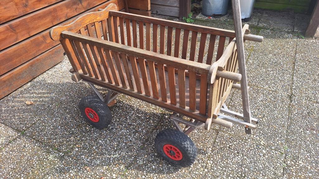 Antieke houten bolderkar in prima staat, Caravans en Kamperen, Bolderkarren, Gebruikt, Ophalen