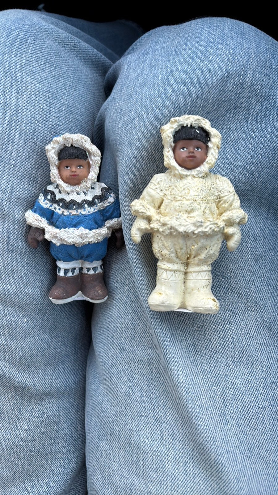 Kerstbeeldjes vintage eskimo’s/inuits, Diversen, Ophalen of Verzenden, Zo goed als nieuw