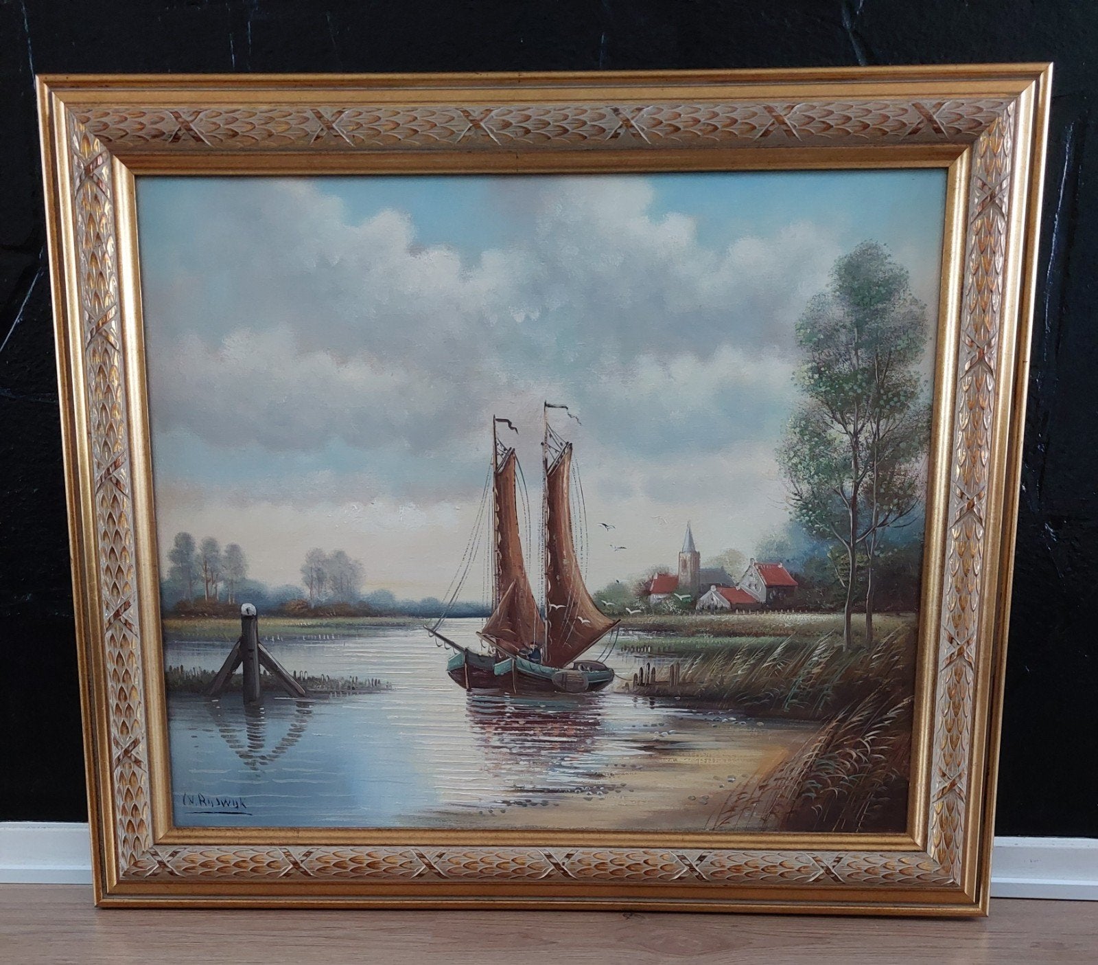 PRACHTIG SCHILDERIJ VAN CORNELIS VAN RIJSWIJK, Ophalen