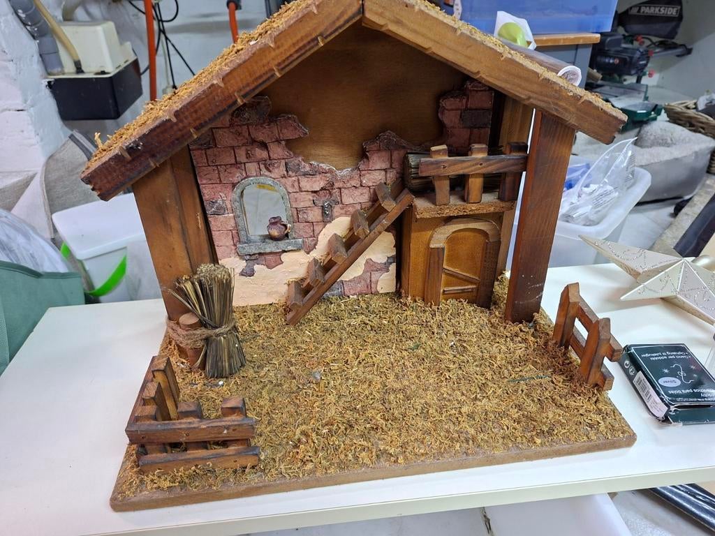 Kerstgroep met stal, Ophalen of Verzenden
