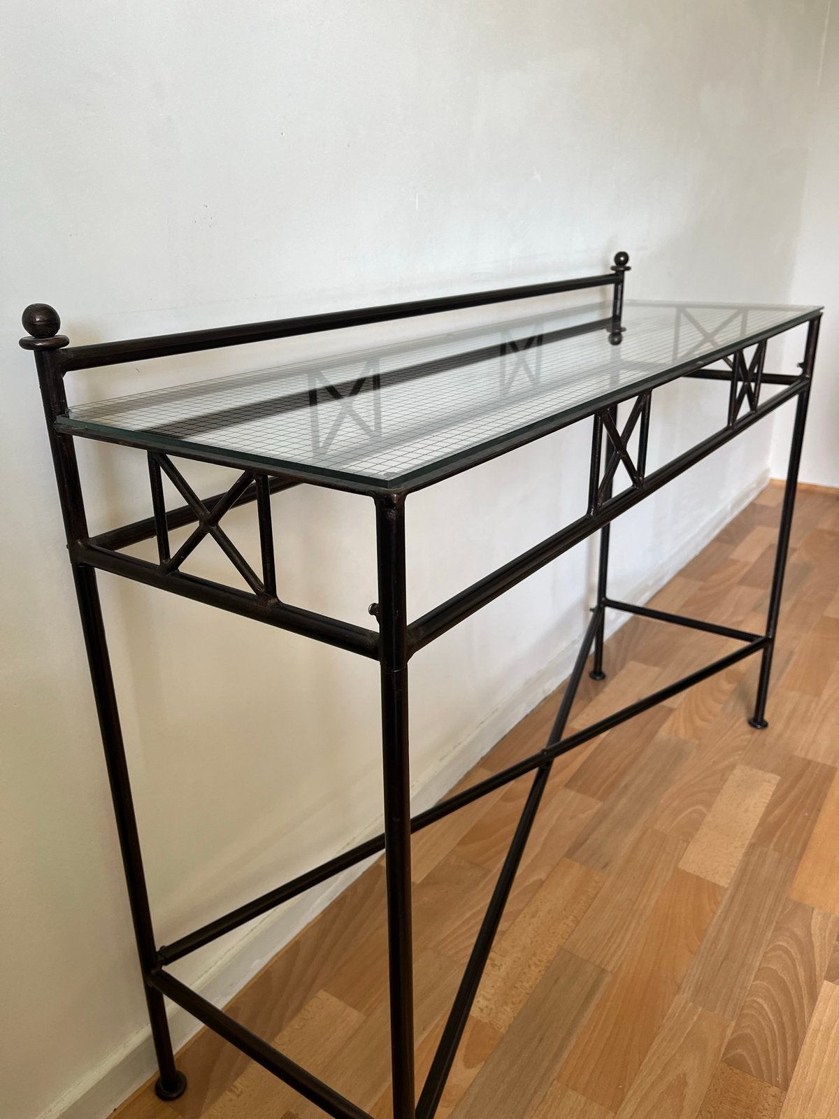Sidetable met glazen blad, Huis en Inrichting, Ophalen, Minder dan 50 cm, Gebruikt, 100 tot 150 cm