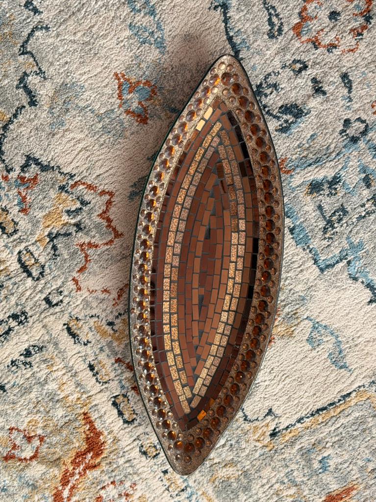 Decoratieve mozaïek schaal, blad vorm, Ophalen, Overige materialen, Gebruikt, Schaal