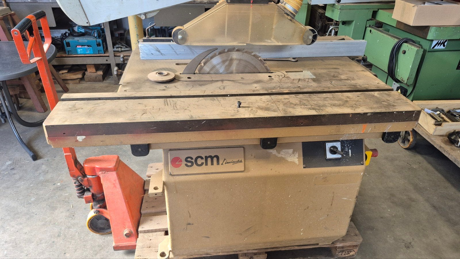 cirkelzaag scm si 15, Ophalen