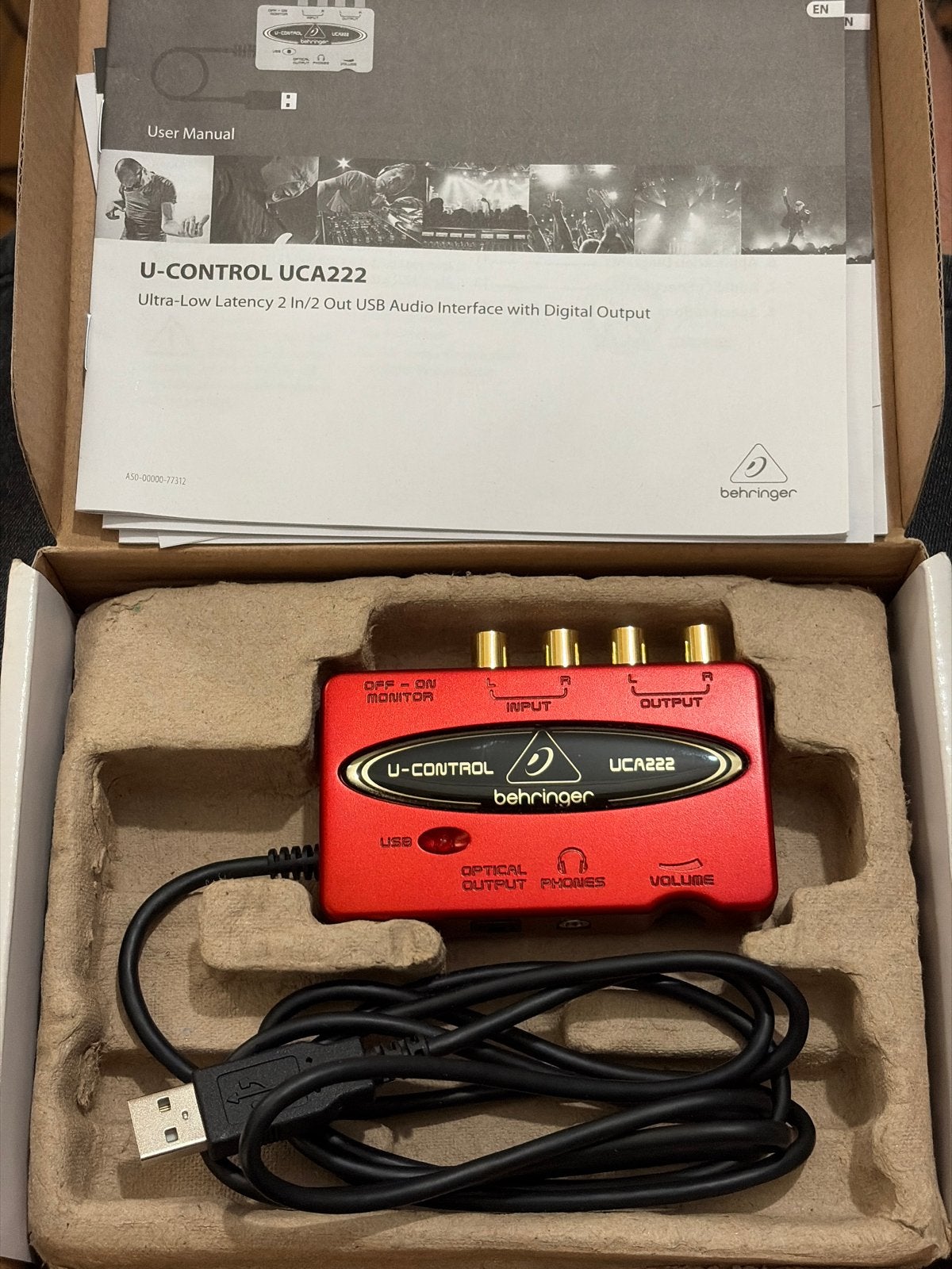 Behringer U-Control UCA222 USB Audio Interface, Ophalen of Verzenden, Zo goed als nieuw