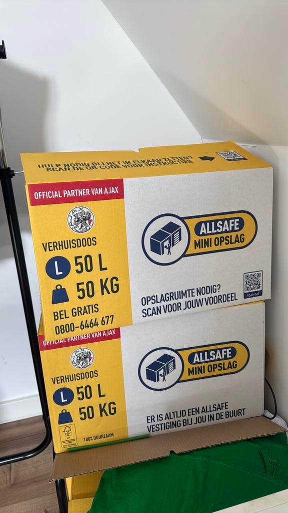 9x ALLSAFE verhuisdoos, Doe-het-zelf en Verbouw, Kratten en Dozen, Doos, Ophalen of Verzenden, Zo goed als nieuw, Minder dan 40 cm