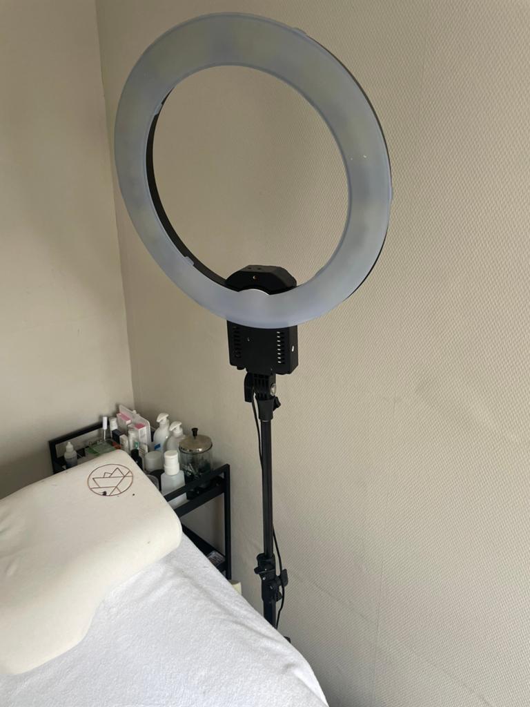Staande Ringlamp, Ophalen of Verzenden, Zo goed als nieuw, Lamp of Flitsset