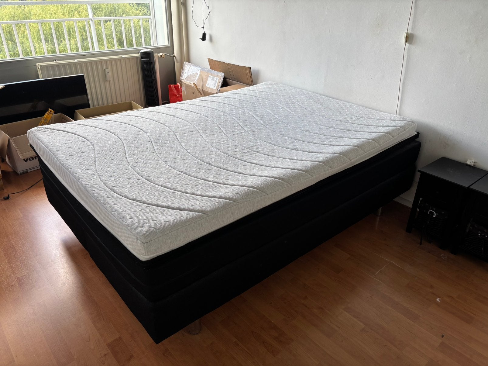 Boxspring 140x200 Jysk, Ophalen, Zo goed als nieuw, Tweepersoons, 140 cm