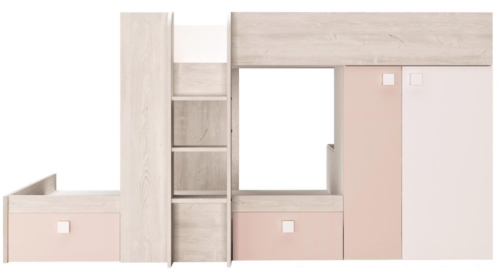 Maxim Multifunctioneel Stapelbed - 90x200 - Oudroze, Niet ingevuld, Niet ingevuld, Niet ingevuld