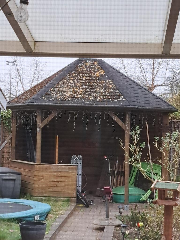 Prieel in goede staat zelf afbreken, Tuin en Terras, Tuinhuizen, Gebruikt, Overige typen, Hout, 250 tot 500 cm, 200 tot 400 cm