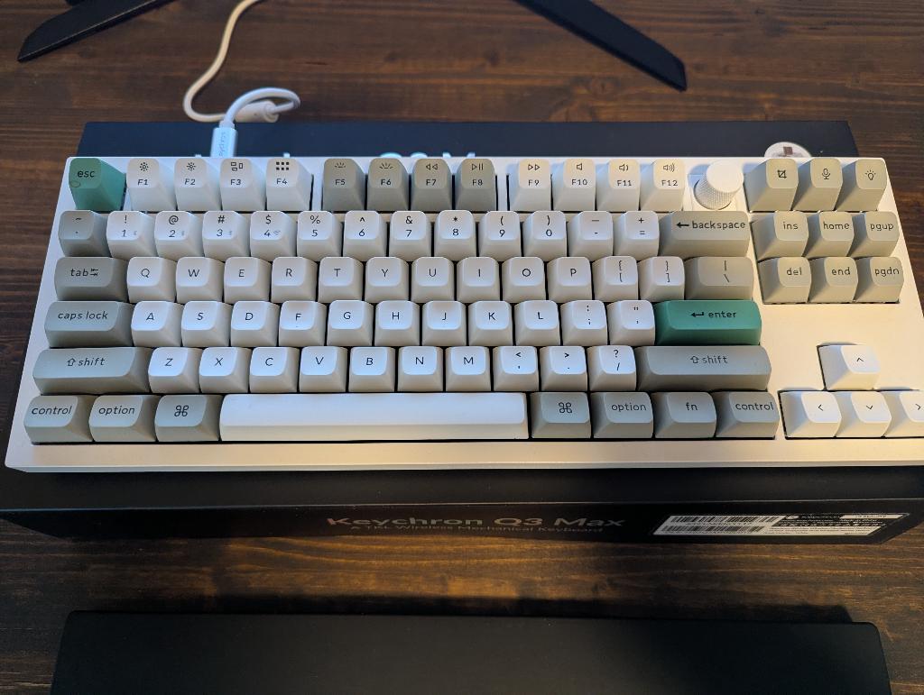 Keychron Q3 Max (Gateron Jupiter Brown) + Palm Rest, Computers en Software, Toetsenborden, Keychron, Ophalen of Verzenden, Zo goed als nieuw