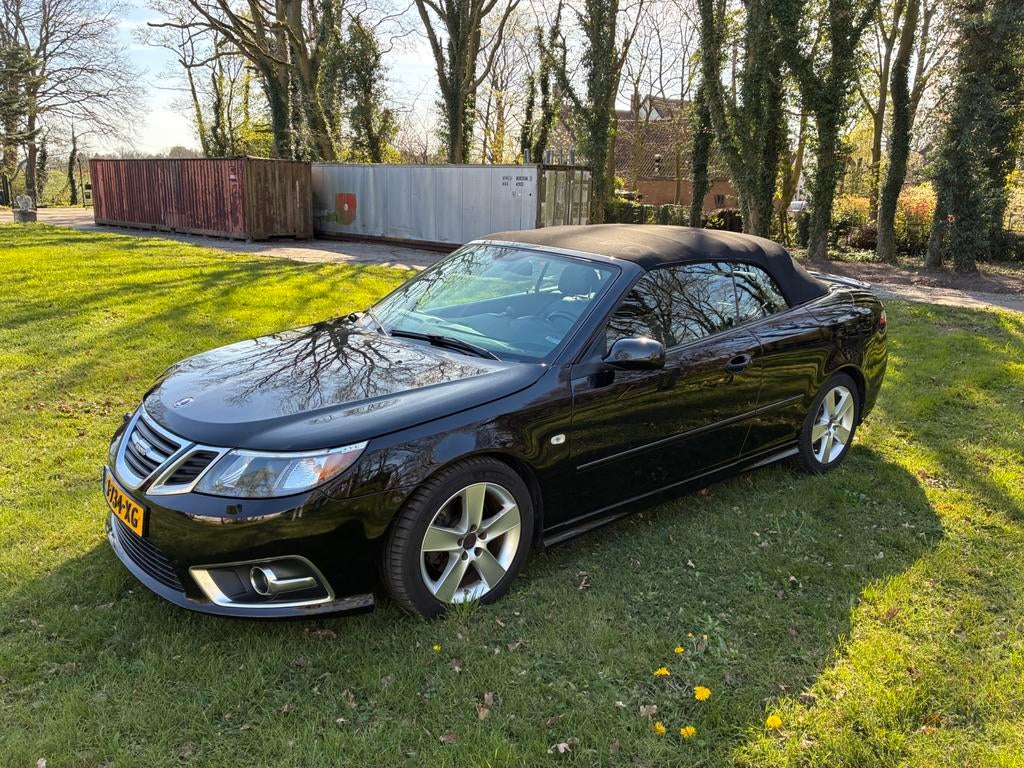 Saab 9-3 2.0T Aero Cabriolet, Auto's, Zwart, 4 cilinders, Cabriolet, USB