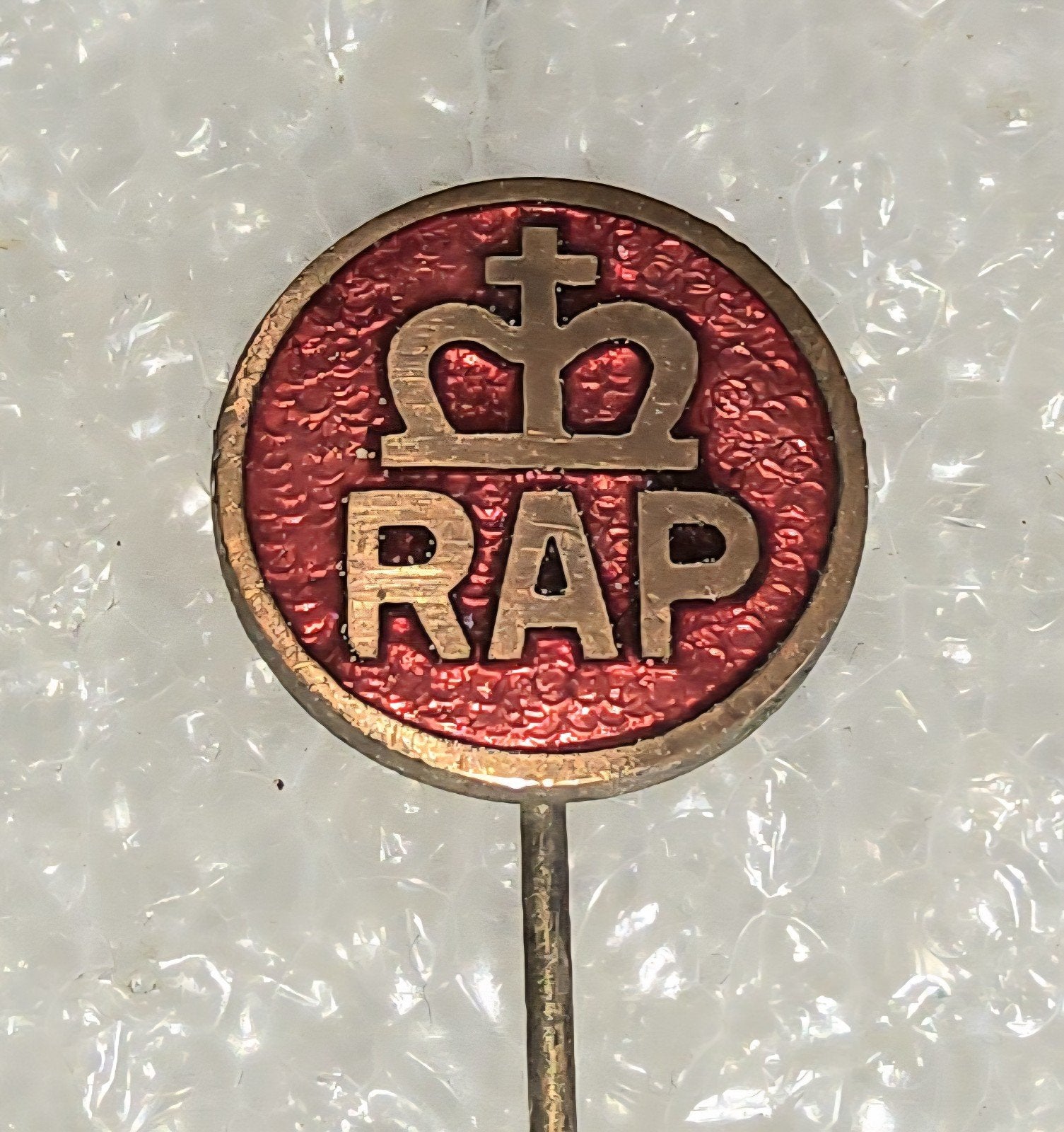 Vintage Emaille Speldje RAP Bromfiets, Verzamelen, Ophalen of Verzenden, Gebruikt, Overige onderwerpen, Speldje of Pin