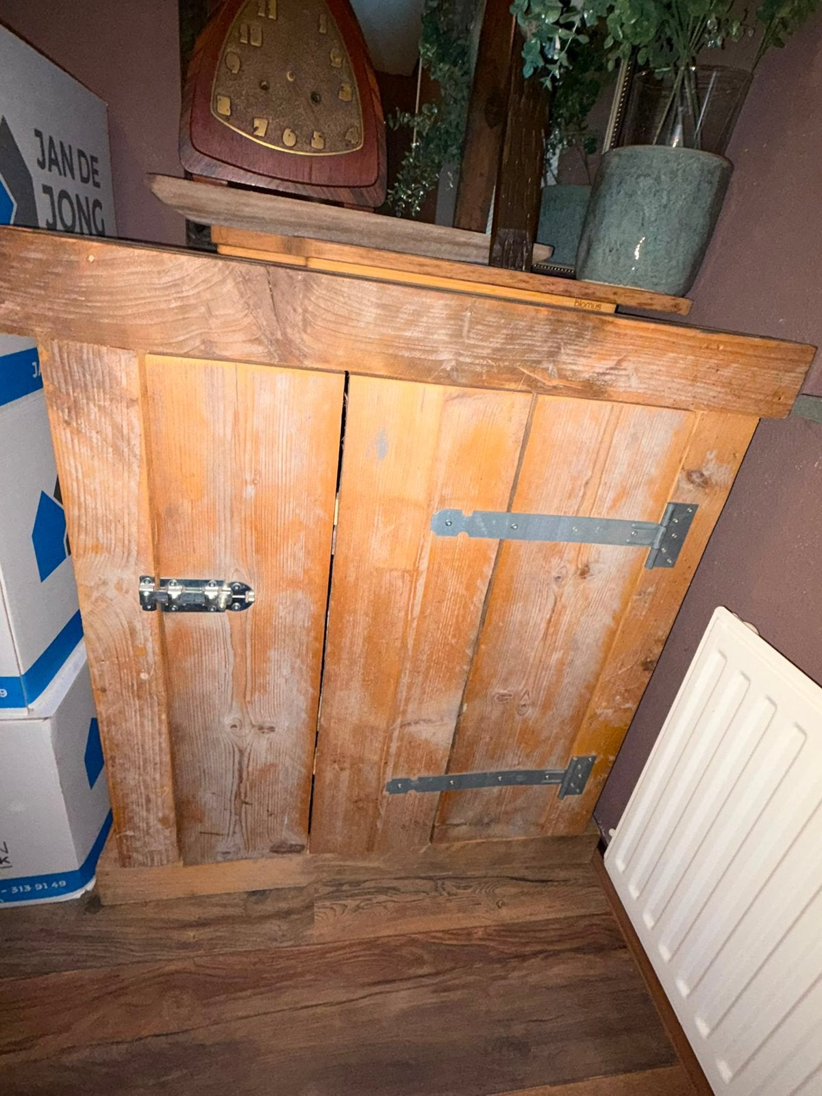 Robuuste steigerhouten kast, Ophalen, Zo goed als nieuw, 25 tot 50 cm, 50 tot 100 cm