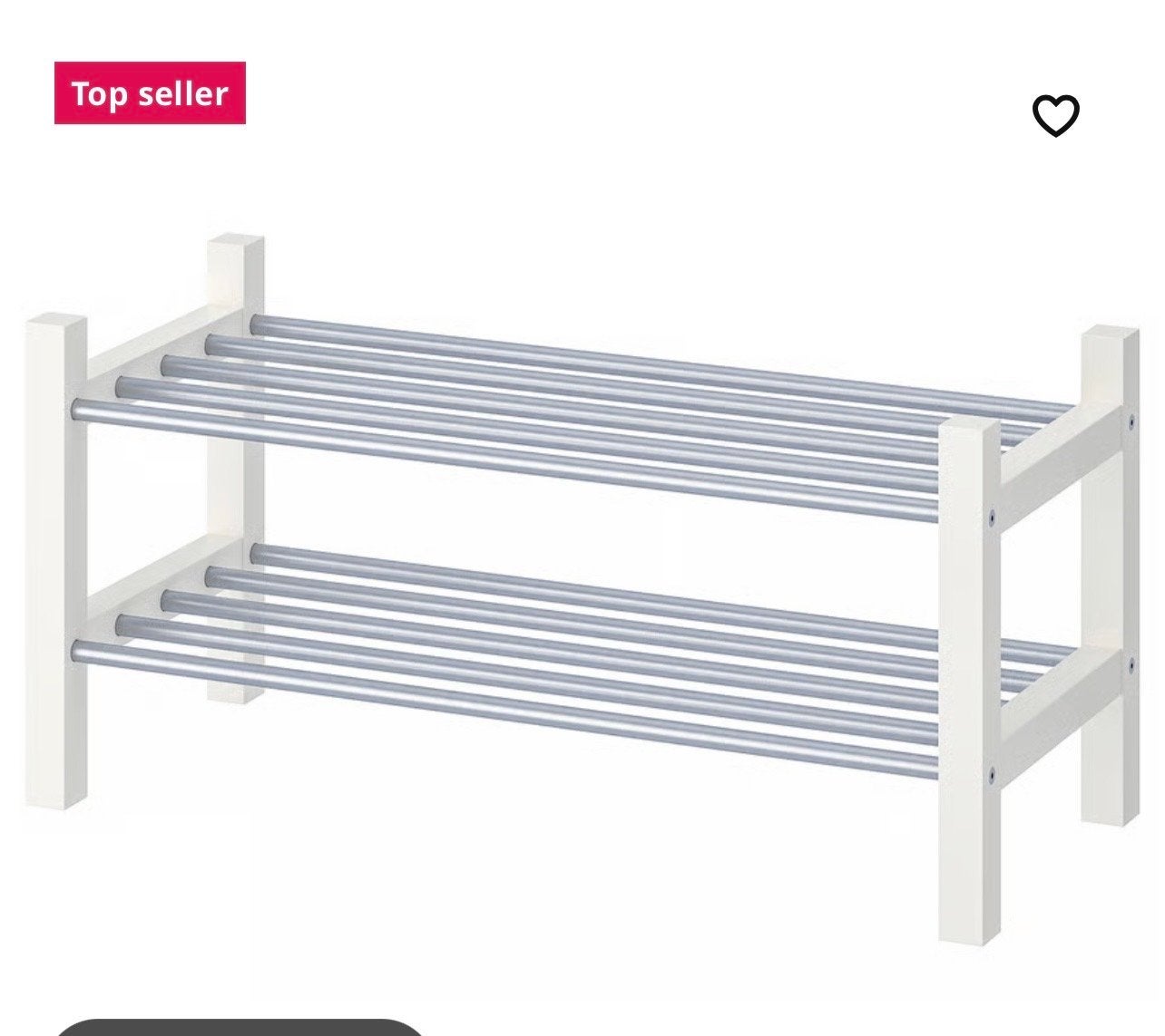 Schoenenrek met 2 niveaus - Wit/Metaal, Ophalen, Zo goed als nieuw