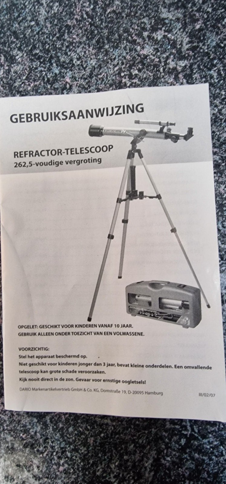 Refractor telescoop 262.5  x  met statief en kompas, Lenzentelescoop (refractor), Met statief, Ophalen of Verzenden, Zo goed als nieuw