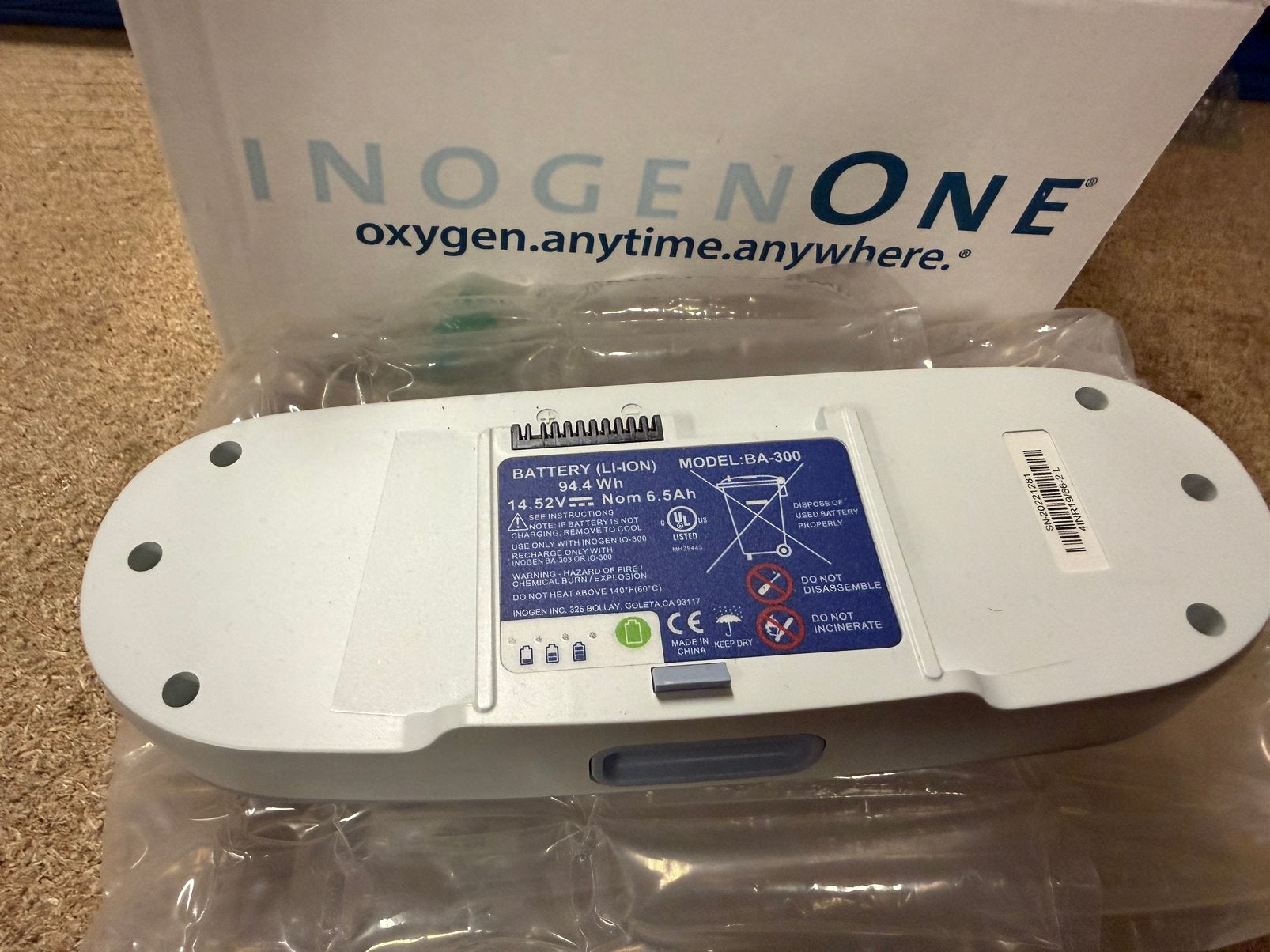 Inogen One G3 BA-300 accu 94,4 Wh – zo goed als nieuw, Ophalen of Verzenden, Zo goed als nieuw