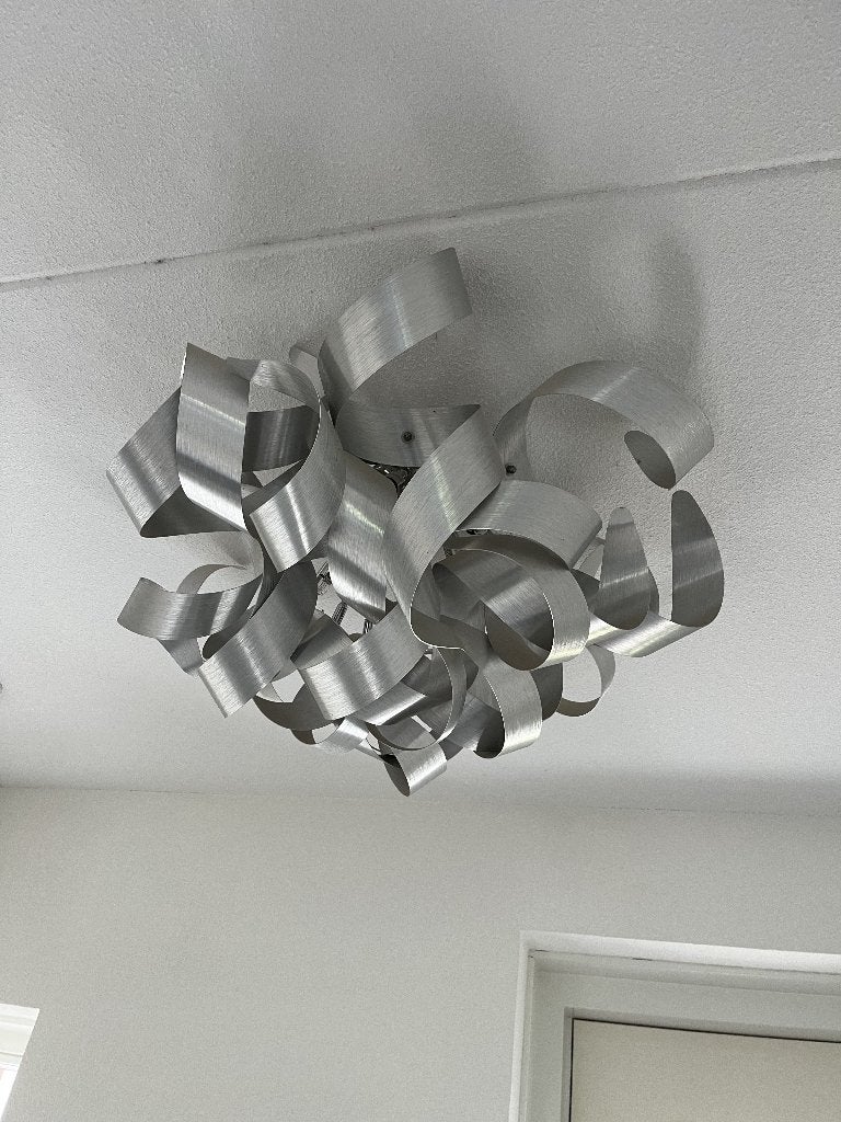 plafondlamp Lucide atoma Lumidora aluminium krullen 70 cm, Ophalen of Verzenden, Zo goed als nieuw, Metaal