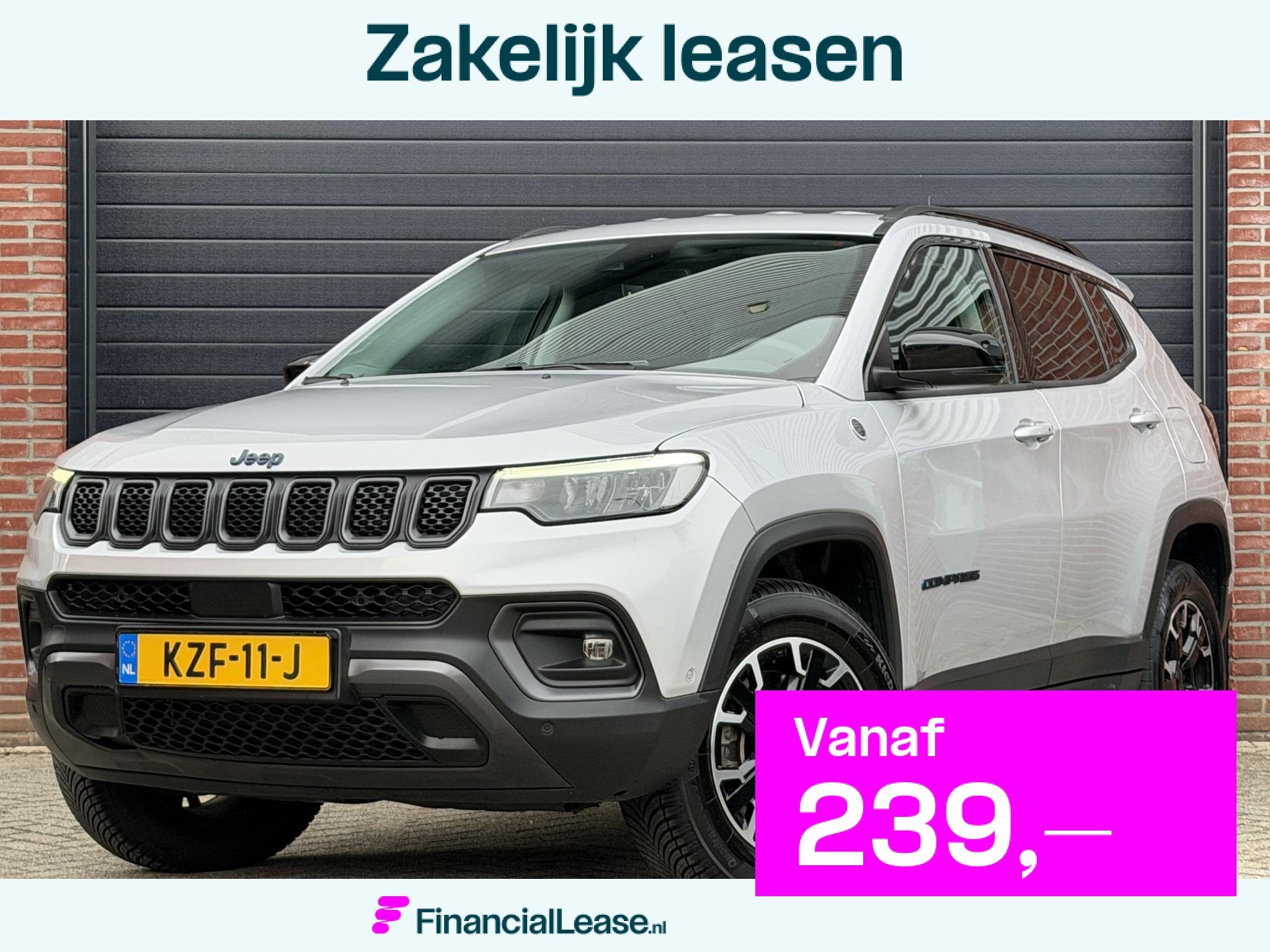 Jeep Compass 4xe 240 Plug-in Hybrid Electric Trailhawk Camer, Automaat, Dealer onderhouden, 4 cilinders, Leder en Stof