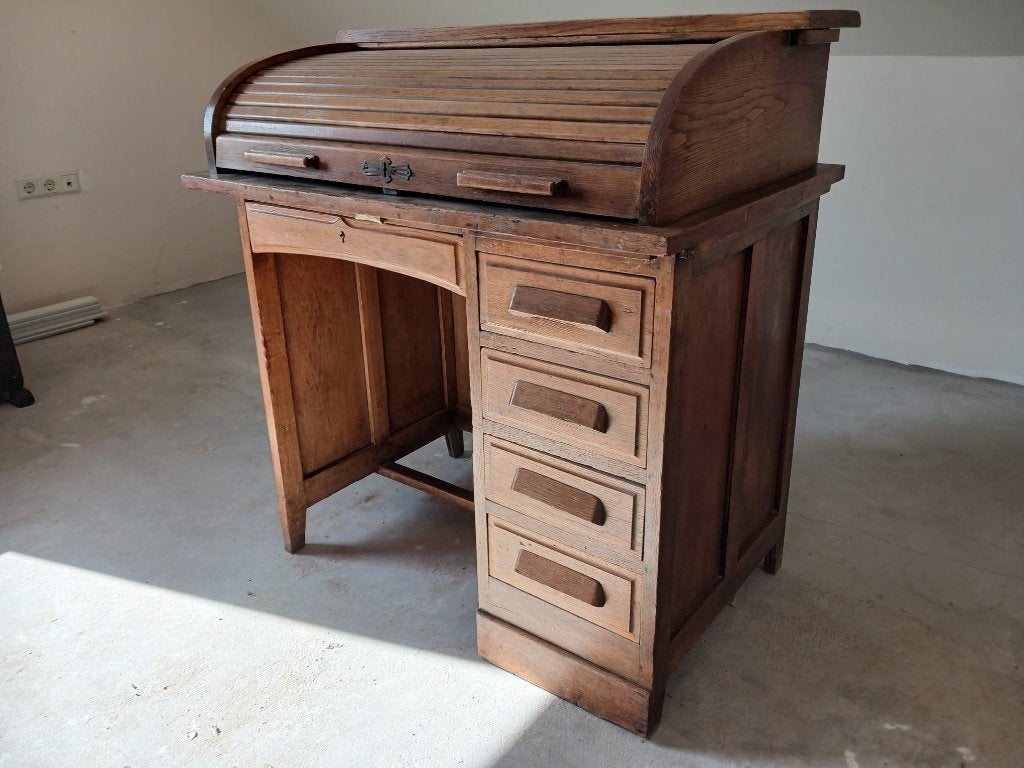 Vintage Rolluik Bureau, Ophalen