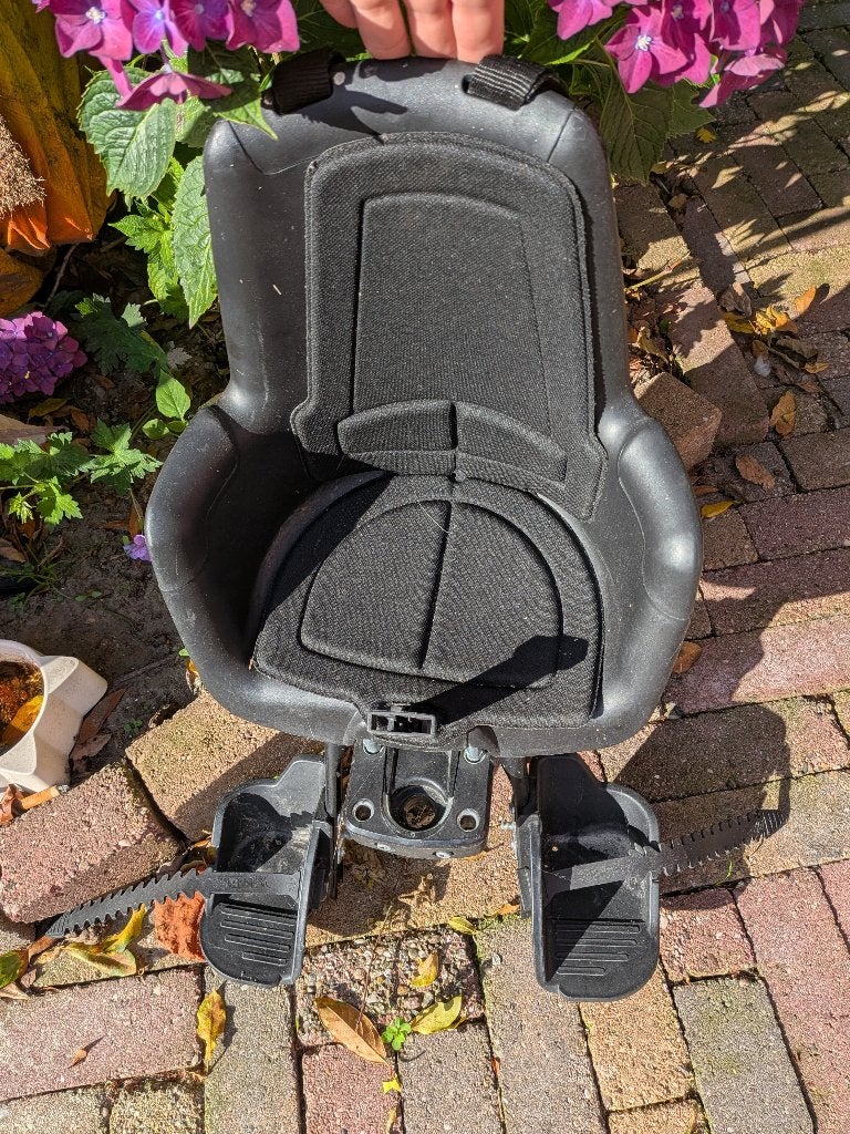 Baby fiets stoel en windscherm, Voetsteuntjes, Voorzitje, Zo goed als nieuw, Ophalen