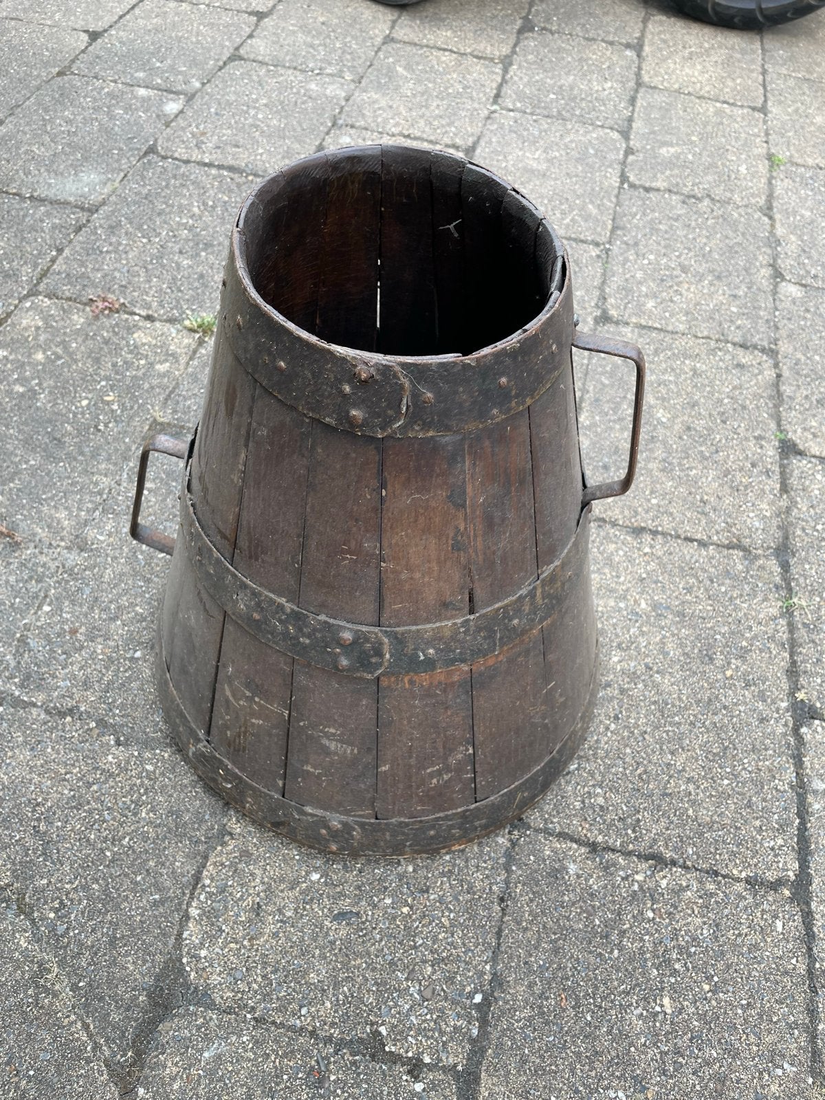 Antieke houten melkbus met ijzeren banden, Ophalen of Verzenden