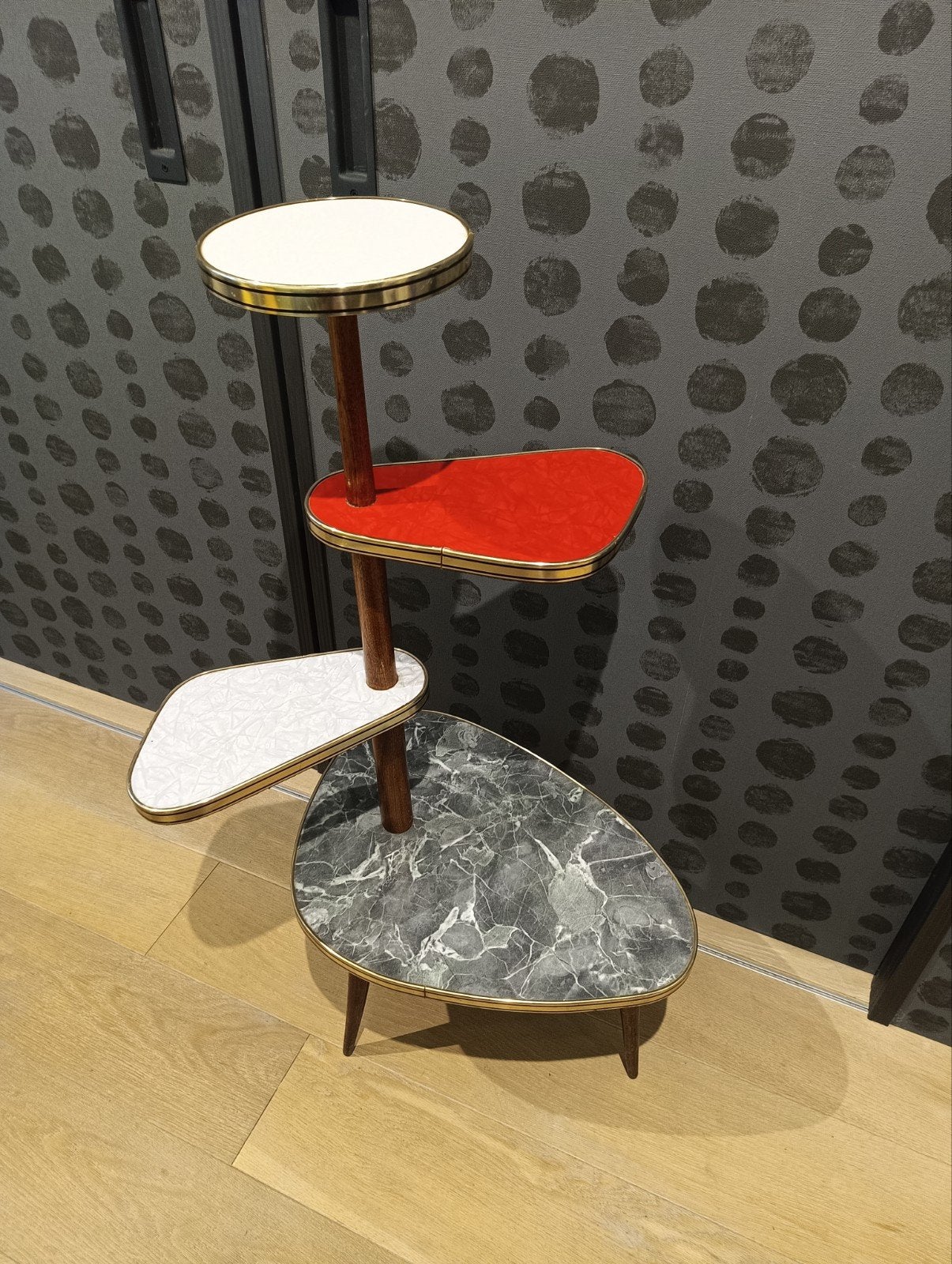 Vintage retro plantentafeltje met formica bladen, Ophalen of Verzenden