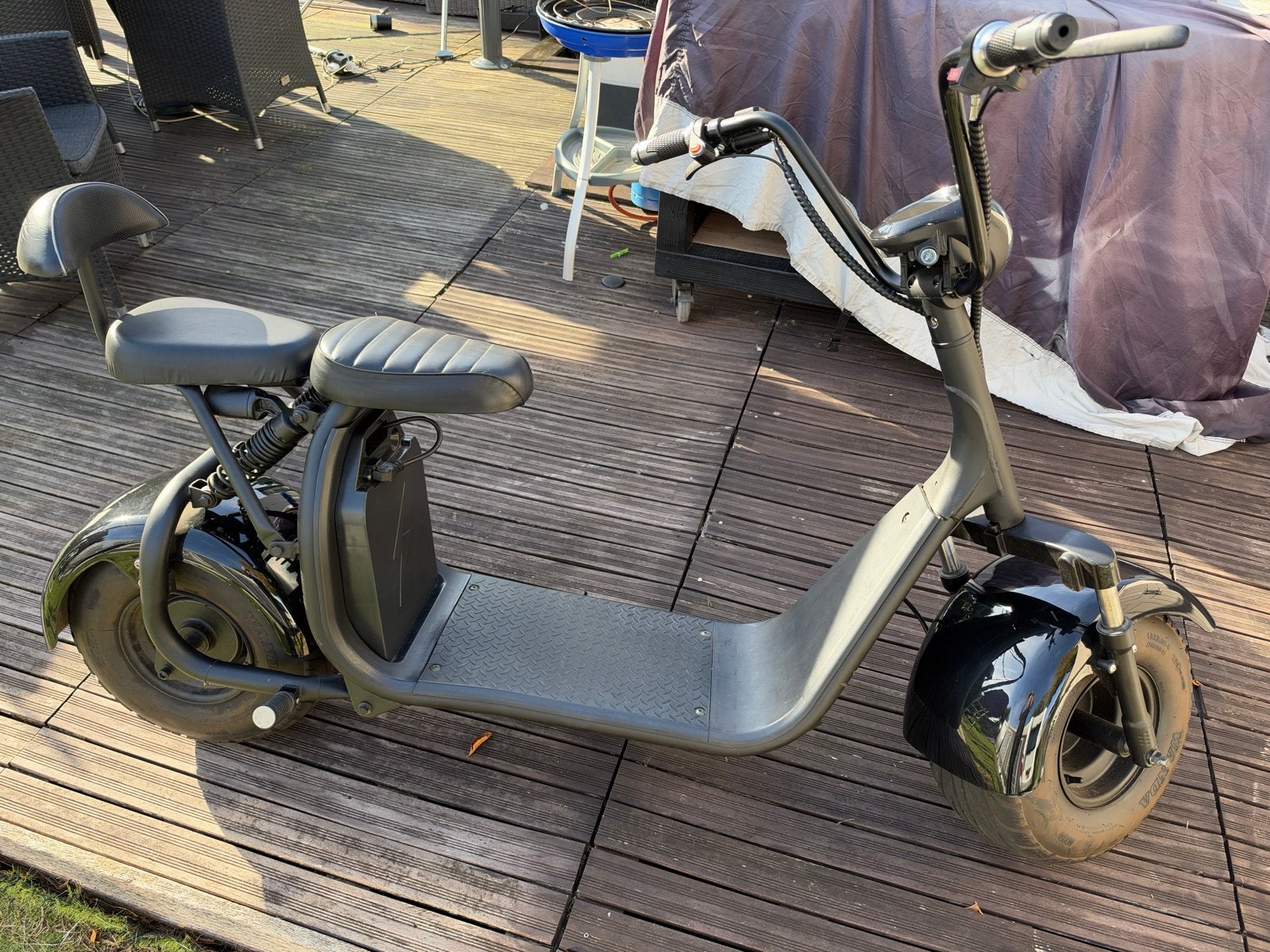 zwarte elektrische fat-tire e-chopper CityCoco stijl, Ophalen, Zo goed als nieuw, Maximaal 25 km/u, Elektrisch