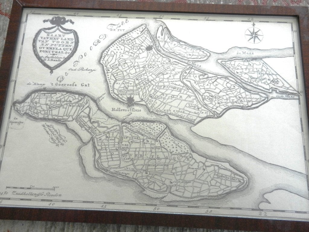 oud landkaart van Voorne en Putten en Goeree Overflakkee, Boeken, Ophalen, 1800 tot 2000, Nederland, Landkaart