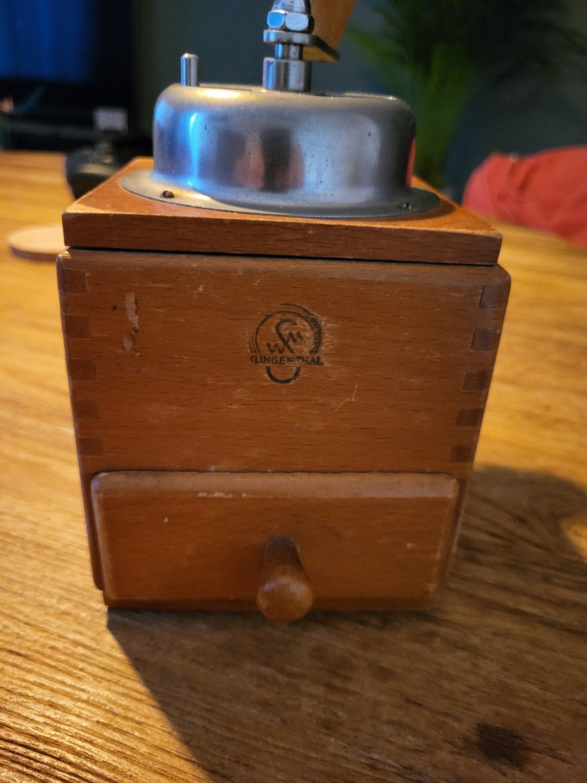 Vintage GINGERMAL Koffiemolen - Hout en Metaal, Ophalen of Verzenden
