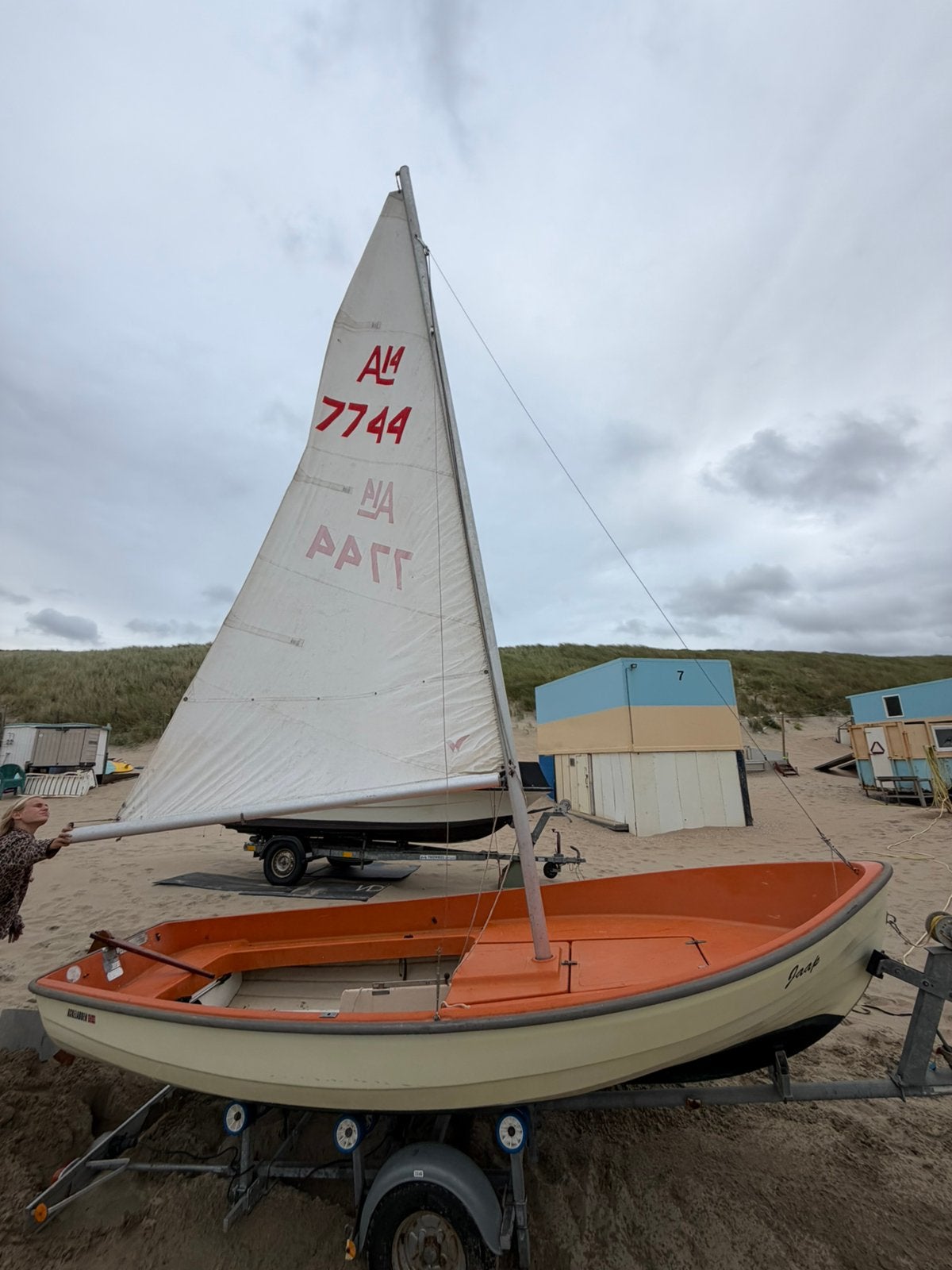 Askeladden 440 zeil / motor boot met trailer, Ophalen, Gebruikt, Inclusief trailer, Polyester