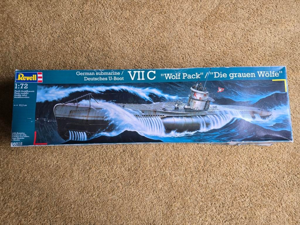 Revell Duits U-Boot VIIC "Wolf Pack" 1:72 Modelbouwdoos, Hobby en Vrije tijd, Ophalen, Nieuw, 1:50 tot 1:200, Revell