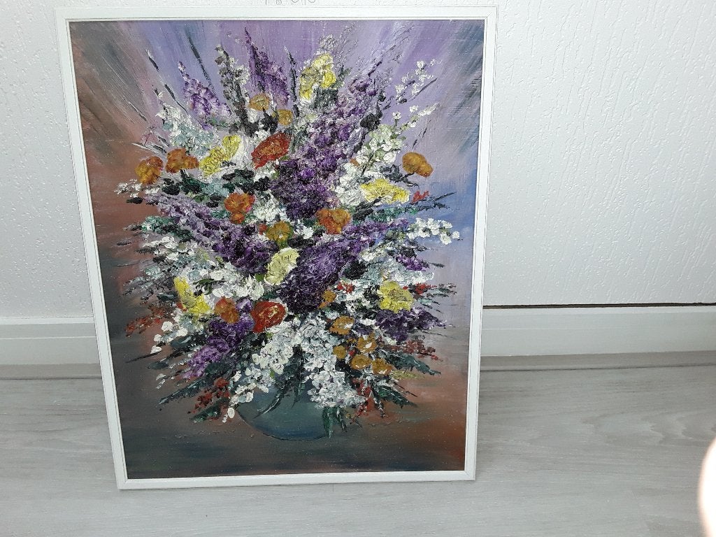 schilderij gemaakt van plakkaat verf, Antiek en Kunst, Kunst | Schilderijen | Abstract, Ophalen of Verzenden