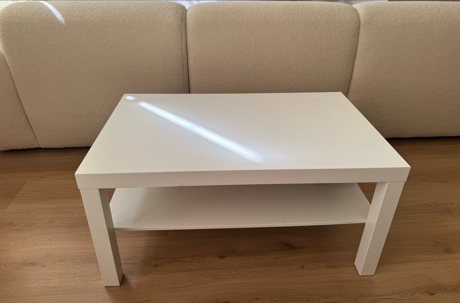 Witte Salontafel met Opbergruimte, Huis en Inrichting, Tafels | Salontafels, Gebruikt, Overige houtsoorten, 50 tot 100 cm, Ophalen of Verzenden