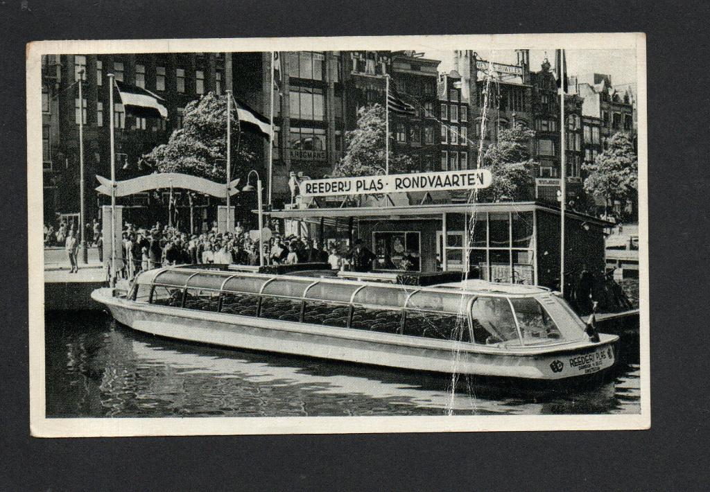 Amsterdam, 1953. Rederij Plas., Verzamelen, Ansichtkaarten | Nederland, Ophalen of Verzenden, 1940 tot 1960, Gelopen, Noord-Holland