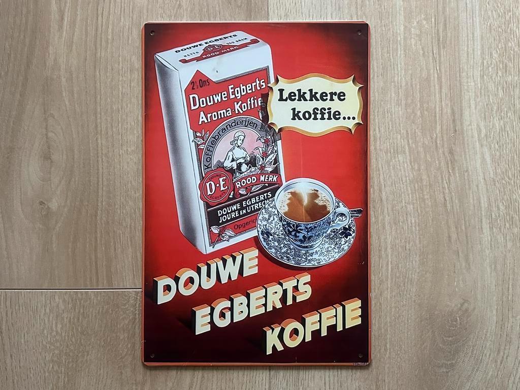 Reclamebord Douwe Egberts - Lekkere koffie 20x30, Verzamelen, Ophalen of Verzenden, Zo goed als nieuw, Reclamebord