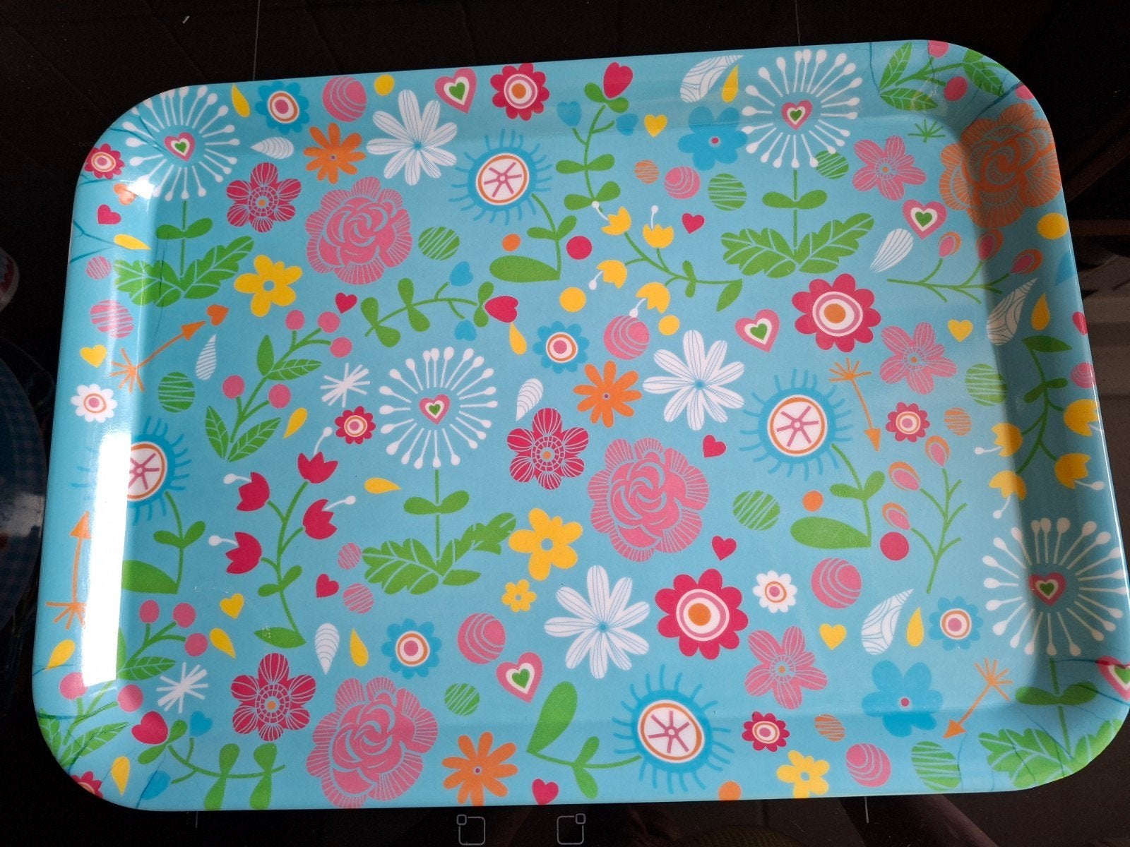 Camping dienblad met bloemen van Excellent Houseware, Kunststof, Ophalen of Verzenden, Meerkleurig, Overige merken