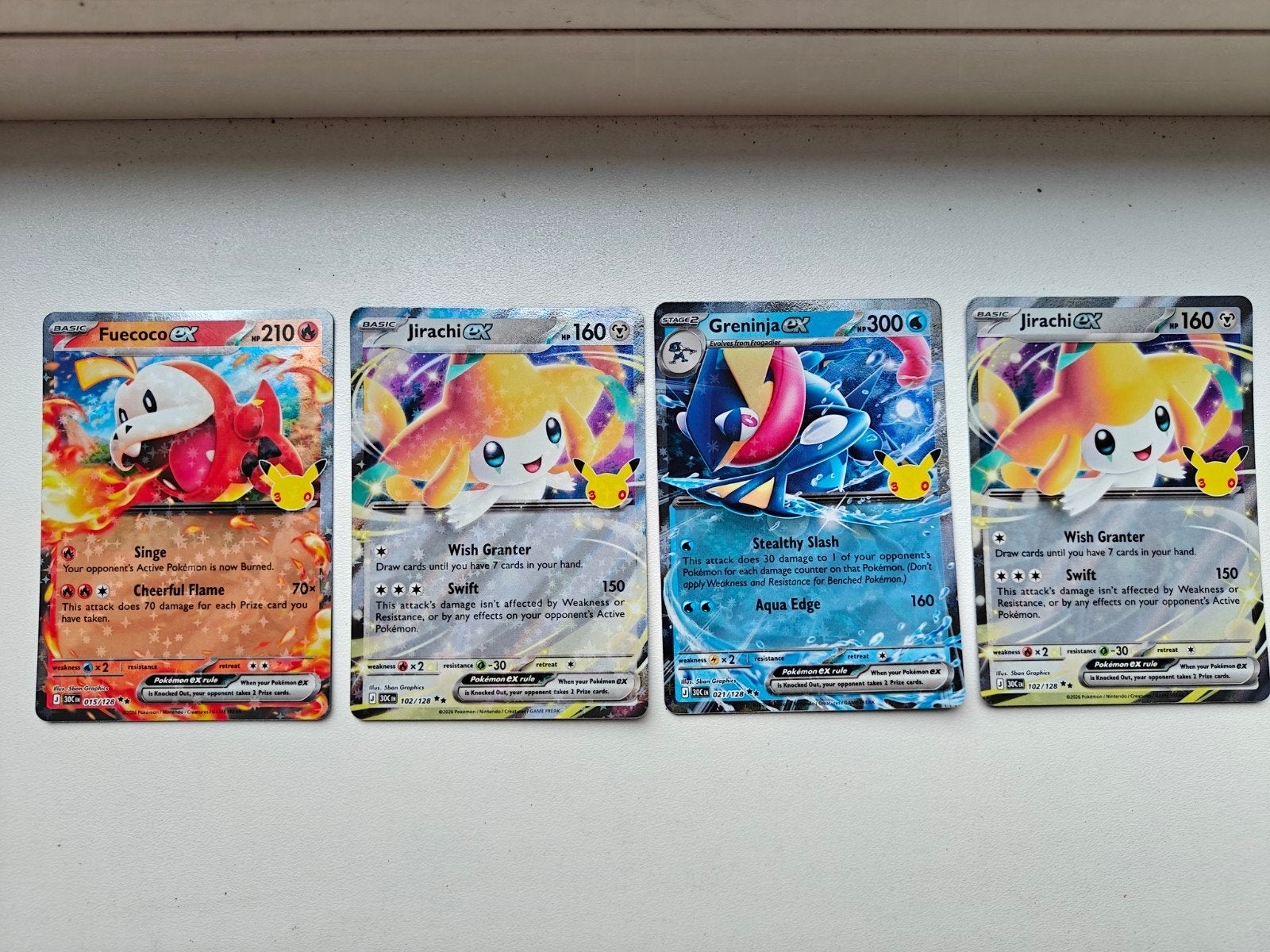 pokemon 30th celebration dubbele, Ophalen of Verzenden, Zo goed als nieuw, Meerdere kaarten, Foil