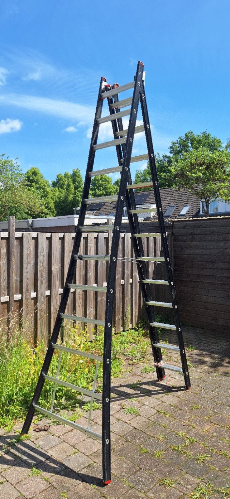 Altrex ladder 3 x 12 spots, Doe-het-zelf en Verbouw, Ladders en Trappen, Gebruikt, Ophalen of Verzenden, Ladder, Opvouwbaar of Inschuifbaar