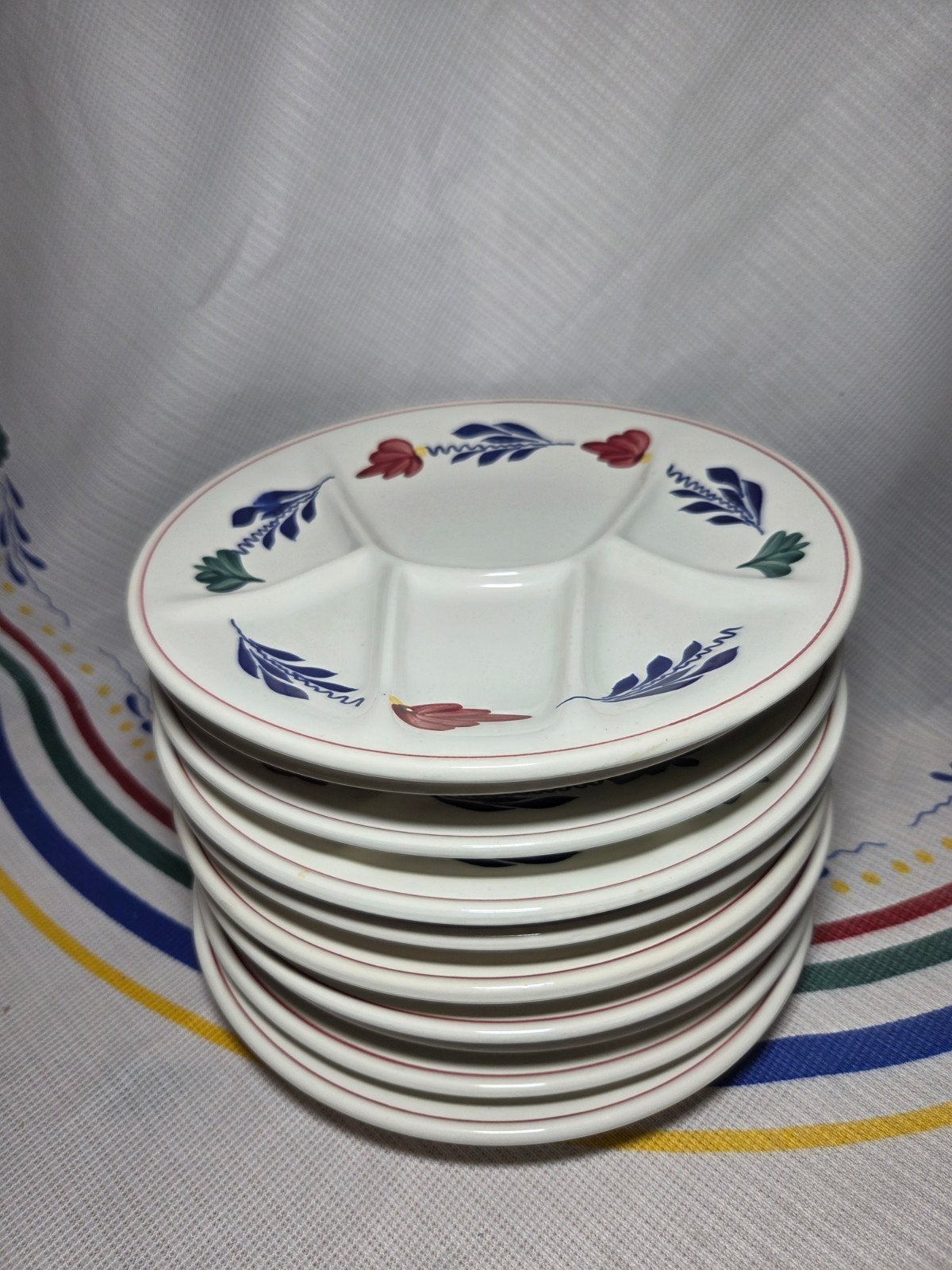 Boerenbont fondue borden, Ophalen of Verzenden, Zo goed als nieuw, Bord(en), Overige stijlen