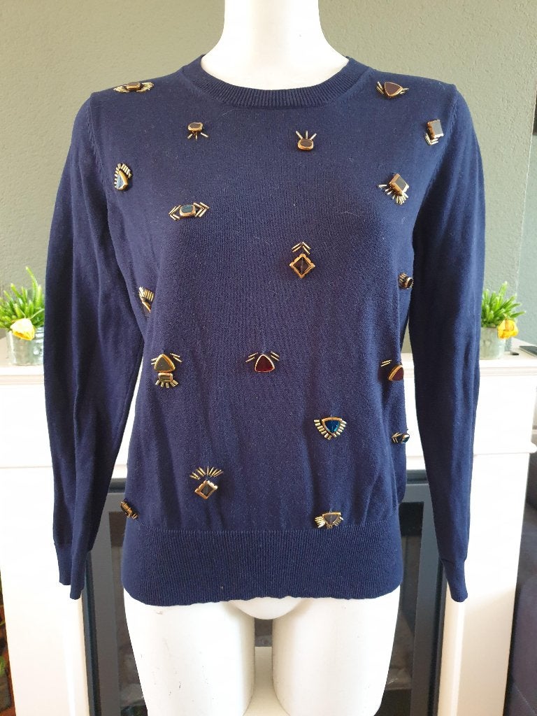 Nikkie schitterende blauwe oog trui mt M 38 40, Kleding | Dames, Truien en Vesten, Maat 38/40 (M), Zo goed als nieuw, Nikkie, Verzenden